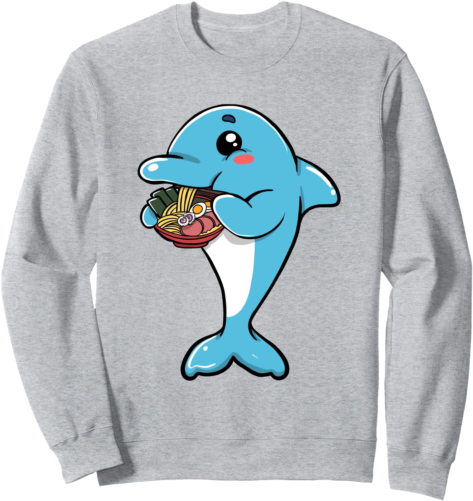Cute Kawaii Anime Dolphin Japanese Ramen Noodles Sweatshirt