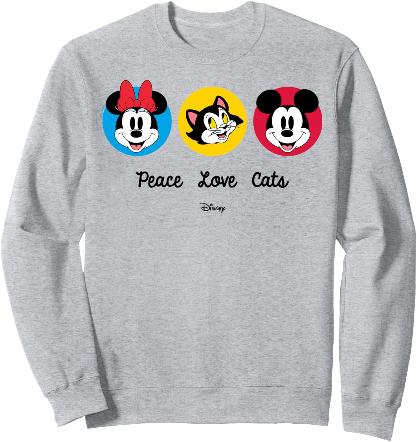 Mickey Mouse Minnie Mouse Figaro Peace Love Cats Sweatshirt