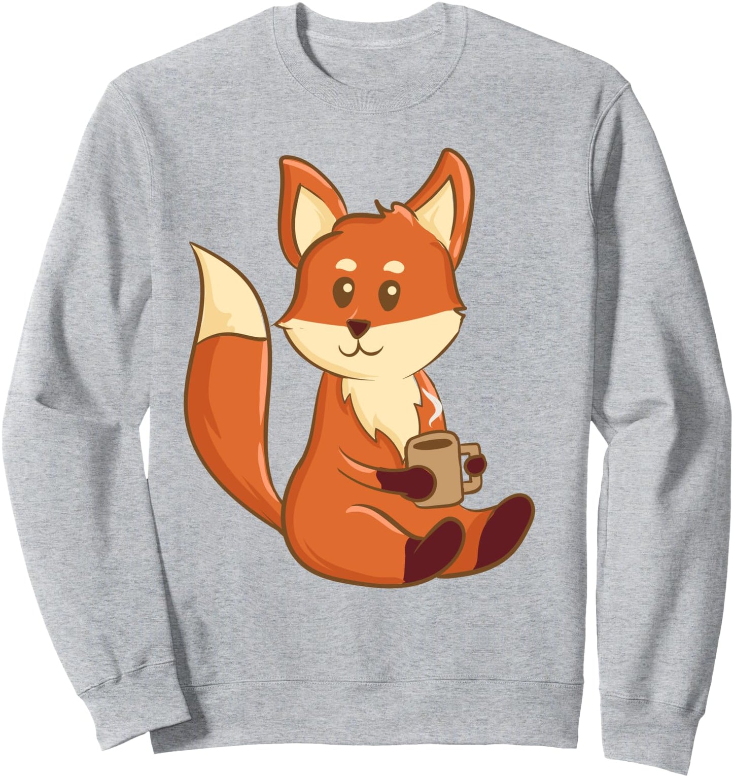 Cute Kawaii Anime - Fox Drinking Coffee - Aesthetic Japanese Sweatshirt
