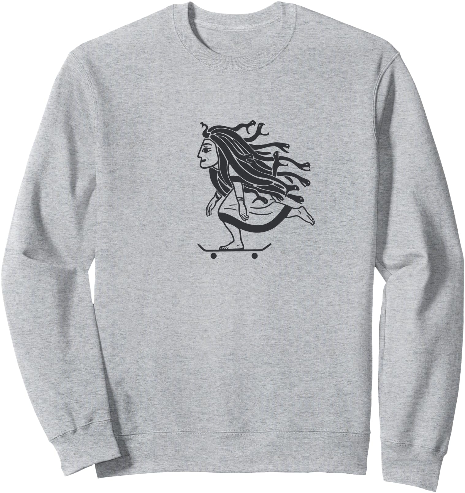 Greek myths character Gorgon Medusa on a skateboard Sweatshirt