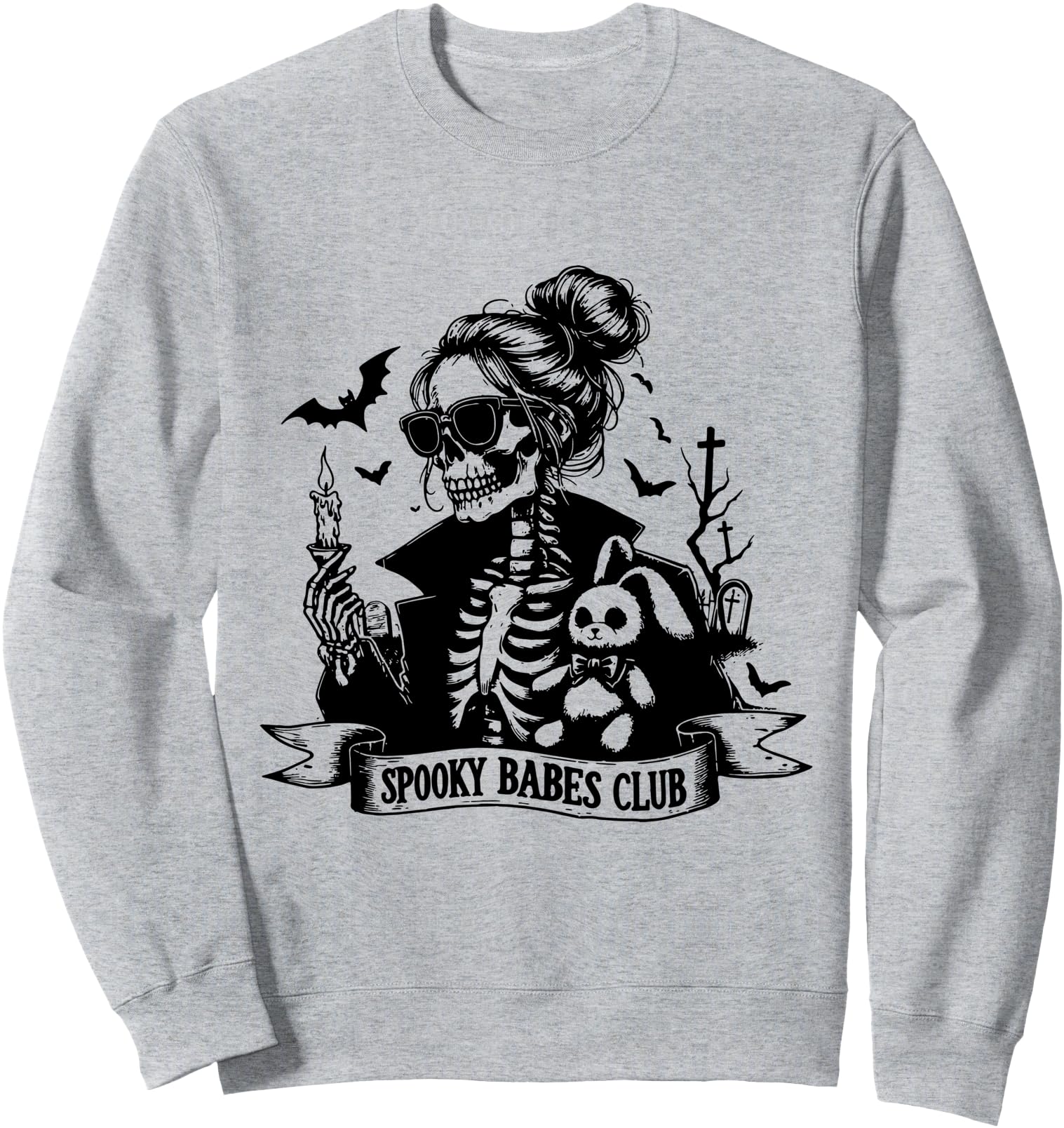 Spooky Babes Club , Snarky Funny Skeleton Halloween Sweatshirt