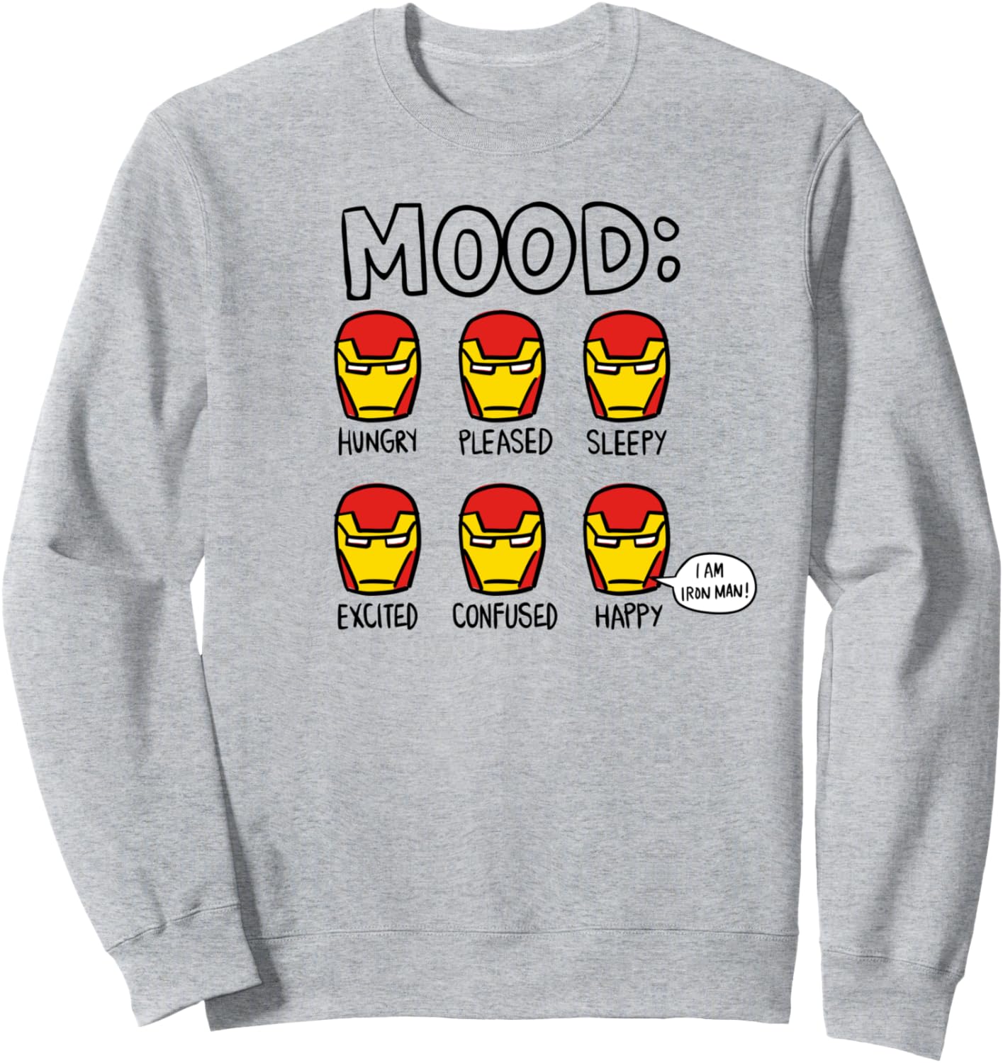Amazon Essentials Marvel Avengers Moods of Iron Man Sweatshirt