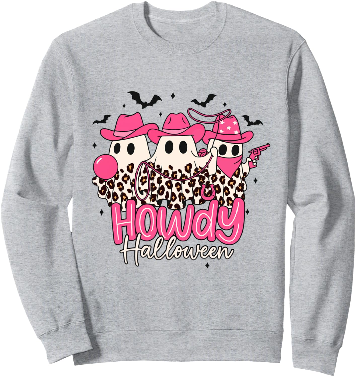 Pink Cowboy Howdy Halloween Ghost, Halloween Cowgirl Ghosts Sweatshirt