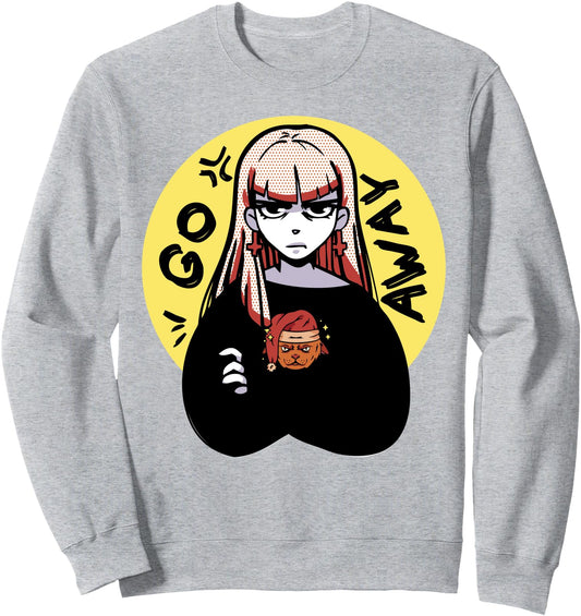 Christmas Cat - Anime Angry Girl - Japanese Aesthetics Sweatshirt