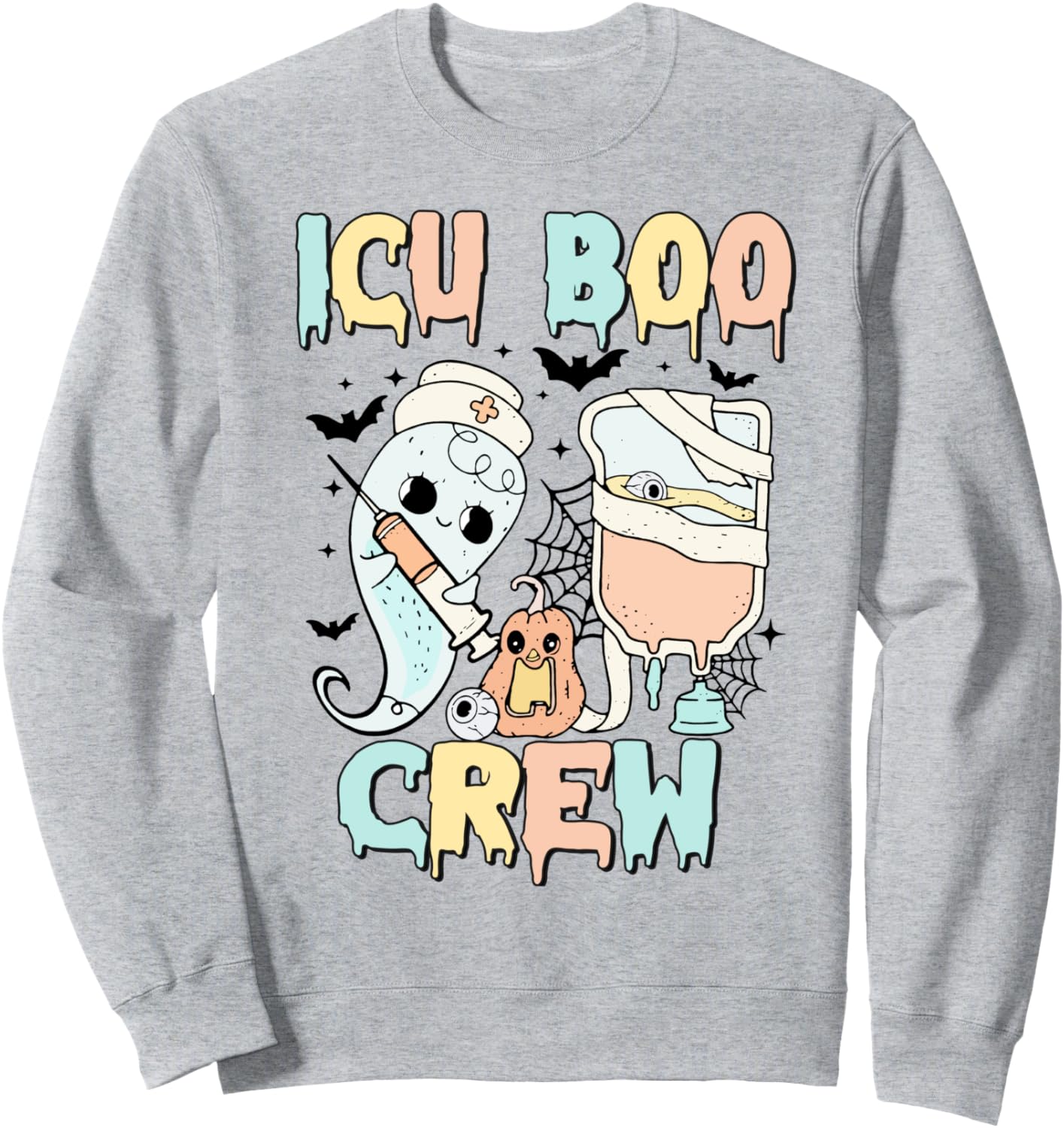 ICU Boo Crew Stethoscope ICU Nurse Halloween Costume Sweatshirt