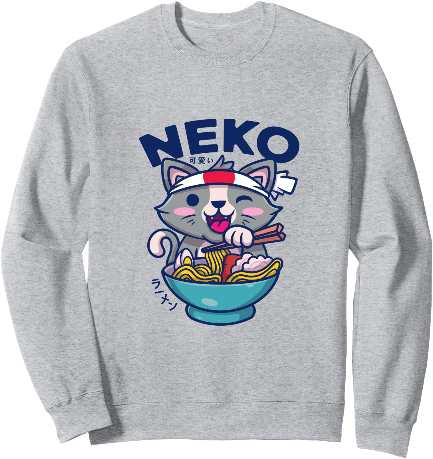 Kawaii Anime Cute Eating Ramen Cat Japanese Shirts Sweatshirt