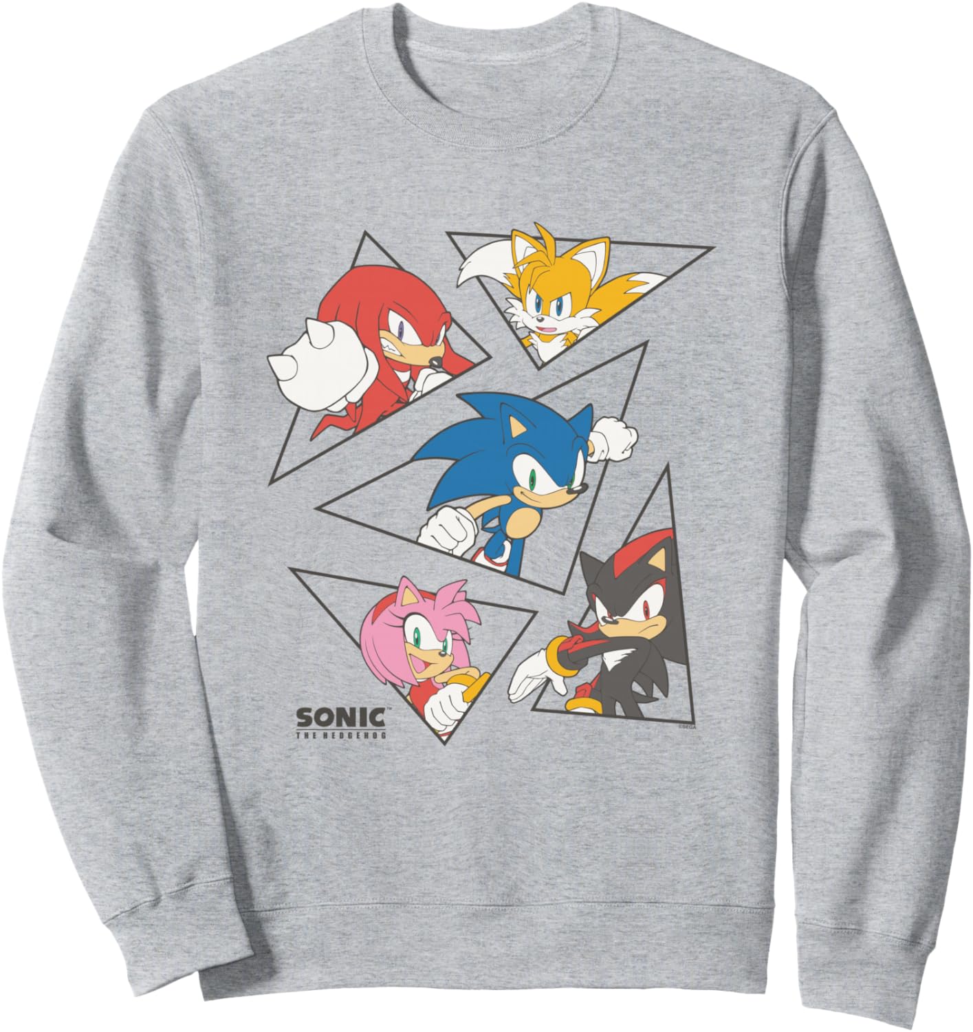 Sonic The Hedgehog Main Characters Triangle Portraits Retro Sweatshirt