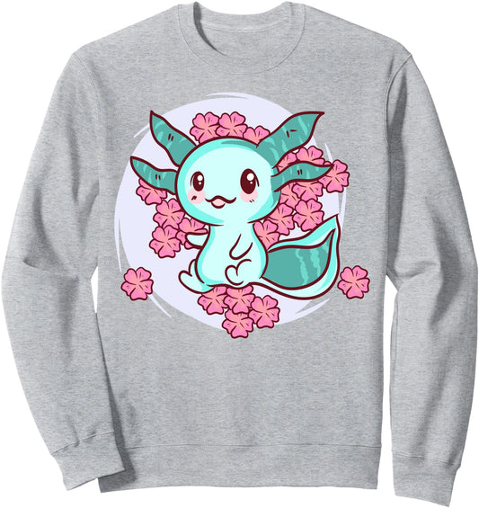 Cherry Blossom Axolotl - Cute Kawaii Anime Japanese Sweatshirt