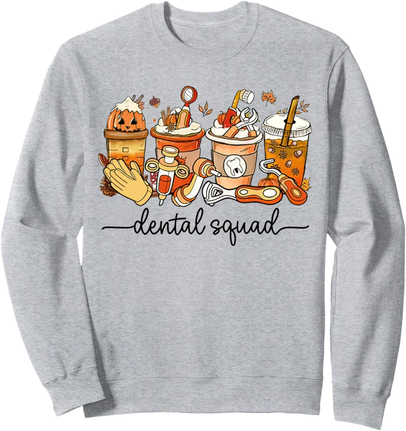 Autumn Dental Crew, Fall Autumn Latte Dental Hygienist Sweatshirt