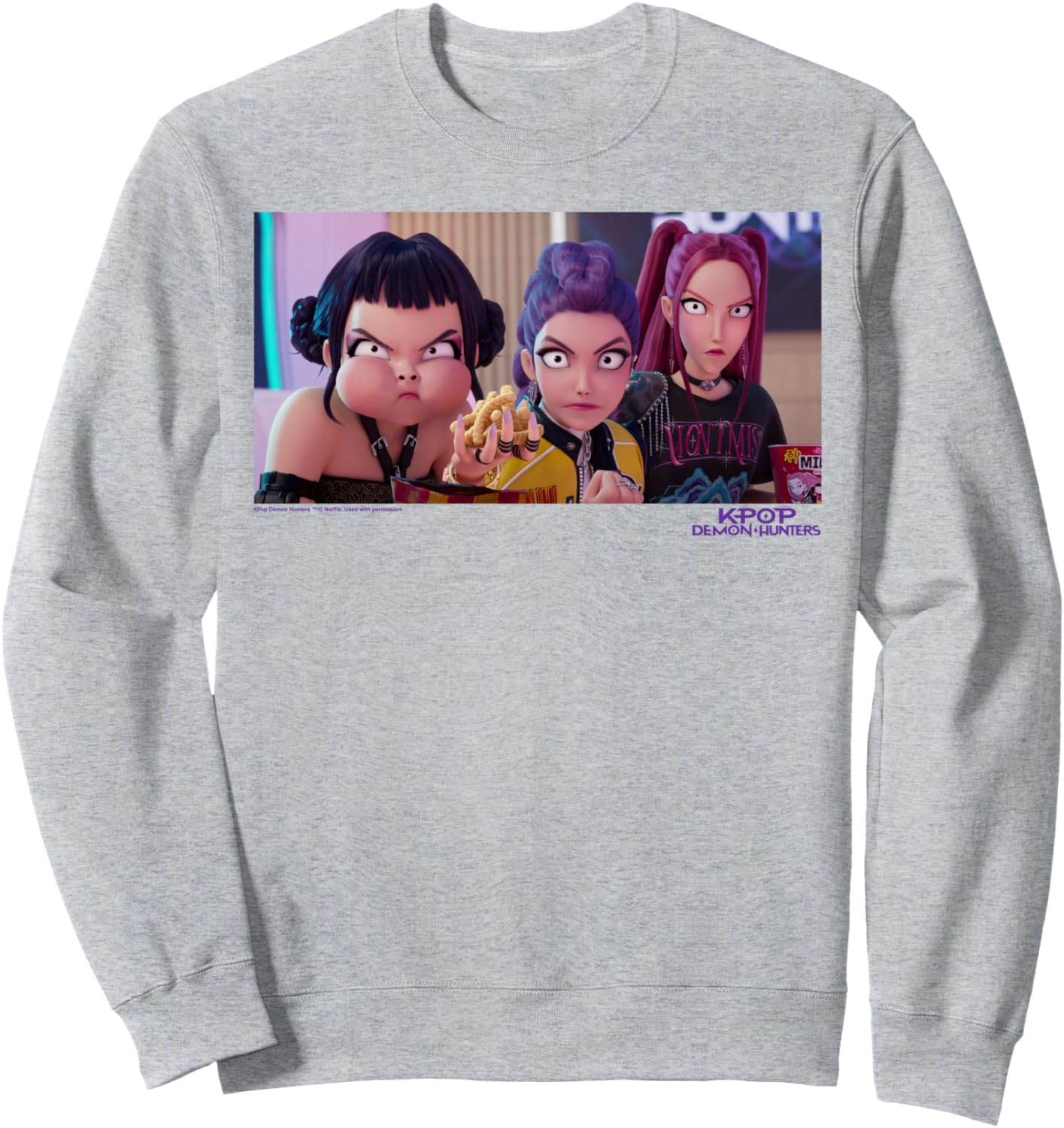 KPop Demon Hunters Halloween Huntrix Interrupted Snack Time Sweatshirt