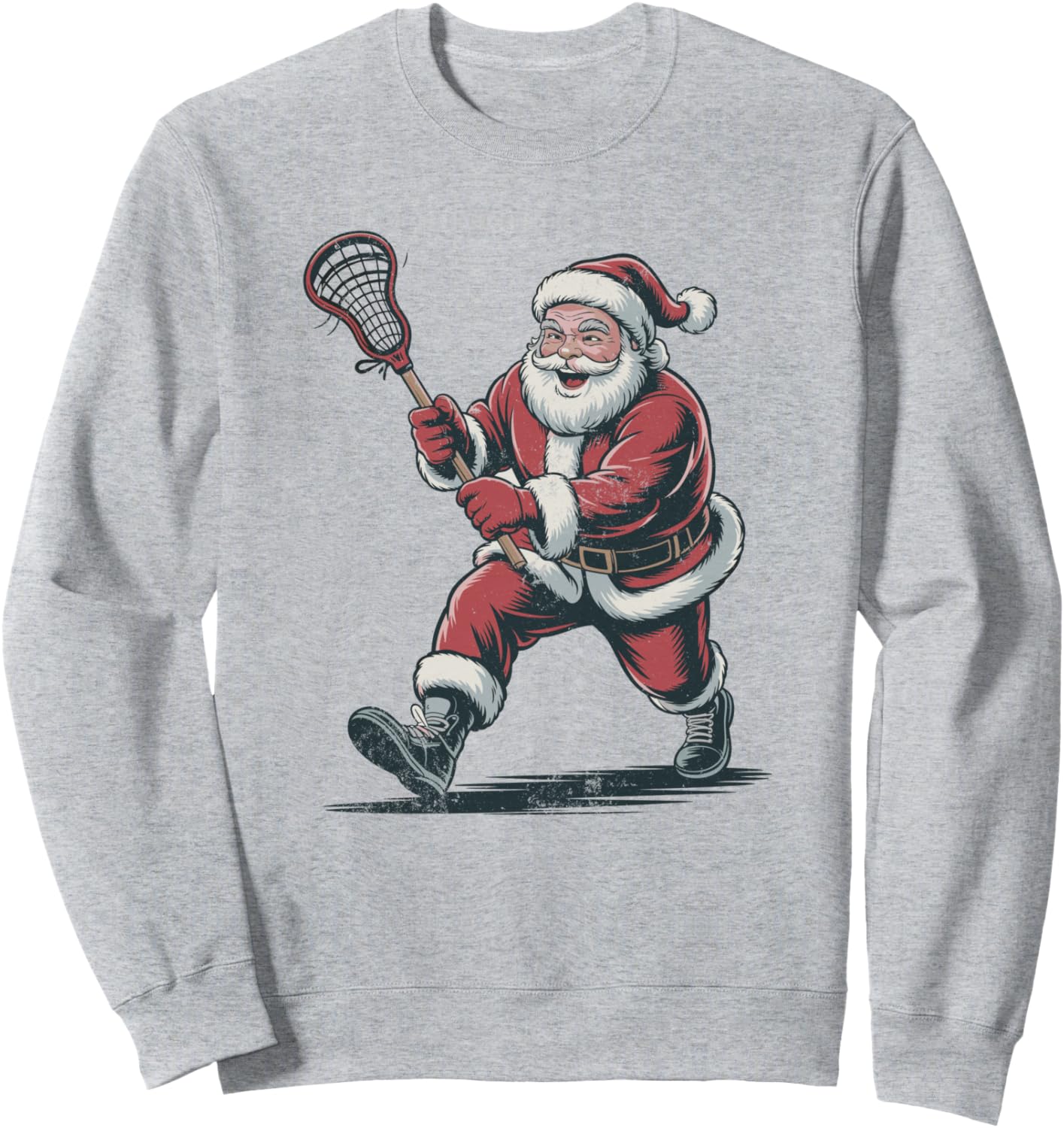 Santa Playing Lacrosse Christmas Retro Vintage 90s Holiday Sweatshirt