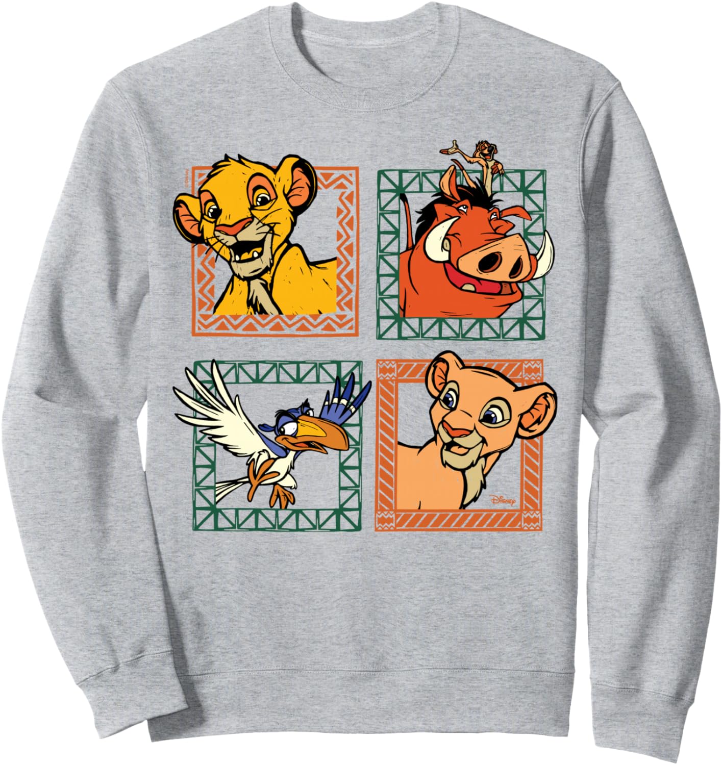 The Lion King - Simba Nala Timon Pumbaa Zazu Character Grid Sweatshirt