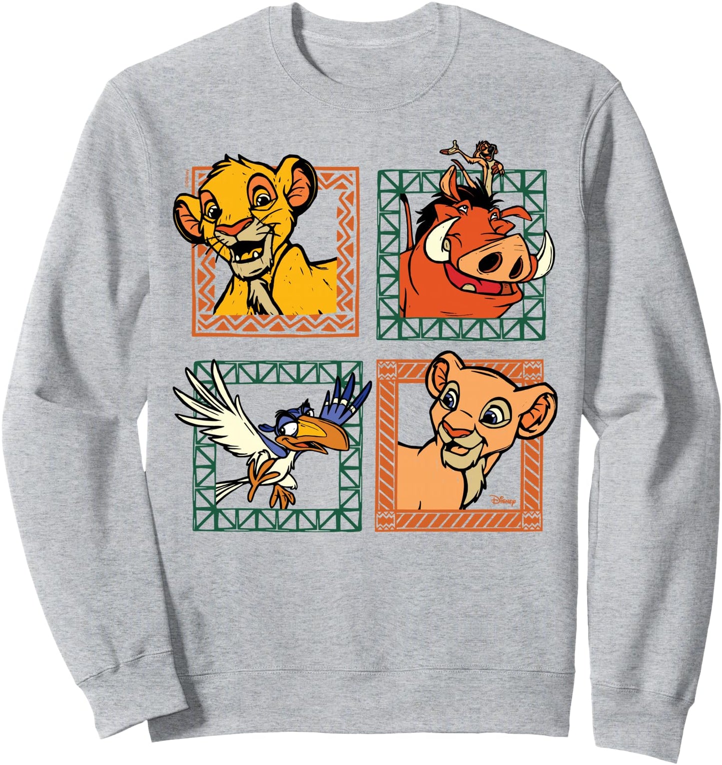 The Lion King - Simba Nala Timon Pumbaa Zazu Character Grid Sweatshirt