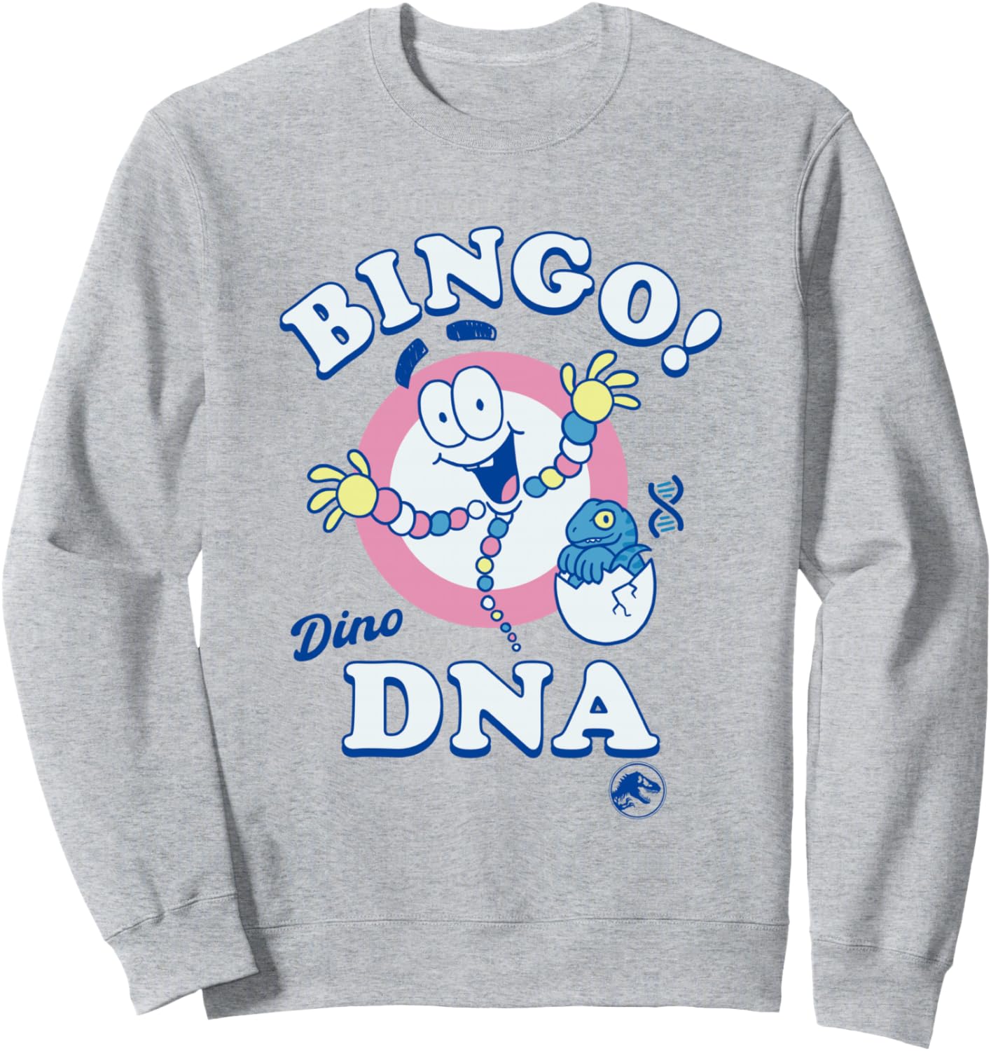 Jurassic Park Bingo! Dino DNA Pastel Colors Big Chest Logo Sweatshirt