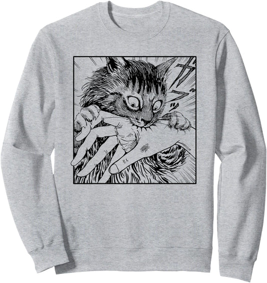 cat bite anime Sweatshirt