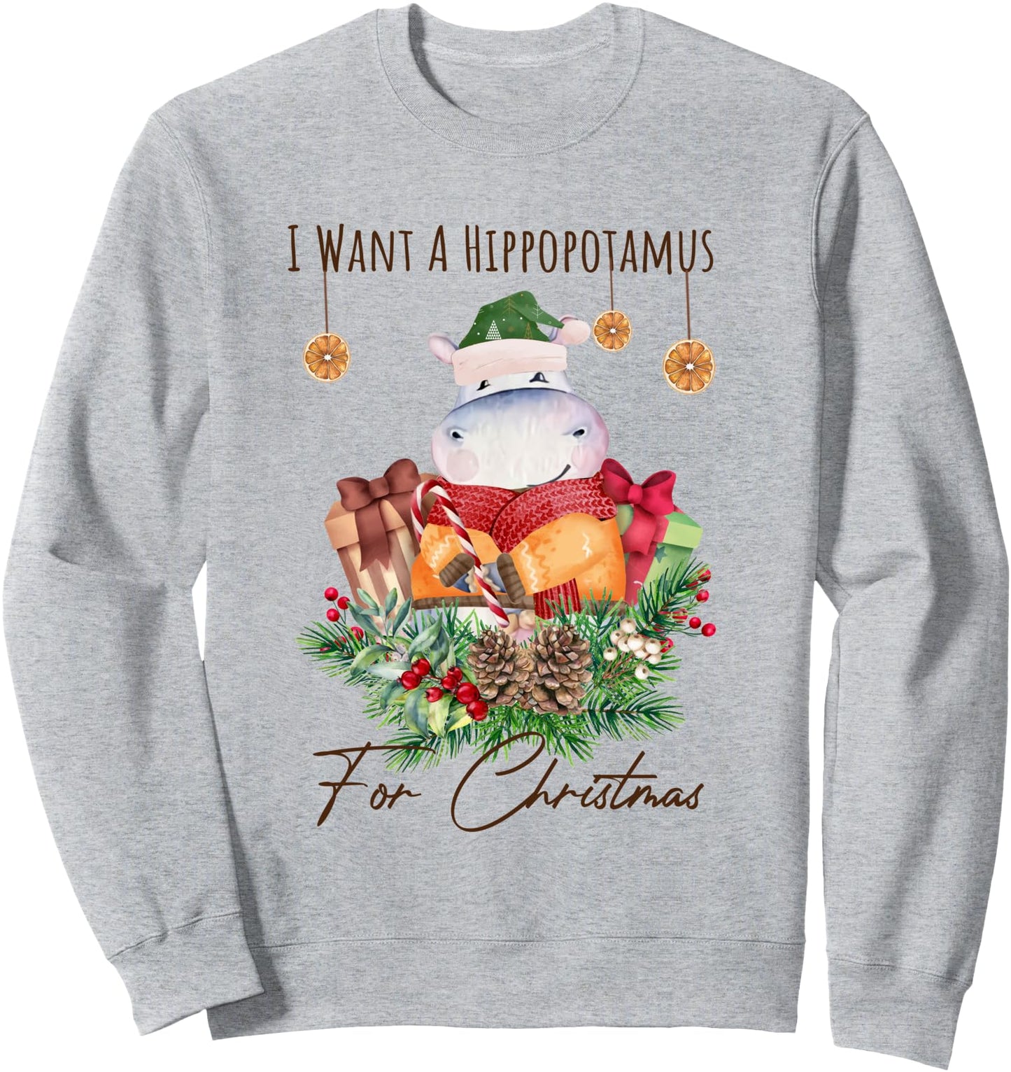 I Want A Hippopotamus For Christmas Xmas Hippo Sweatshirt
