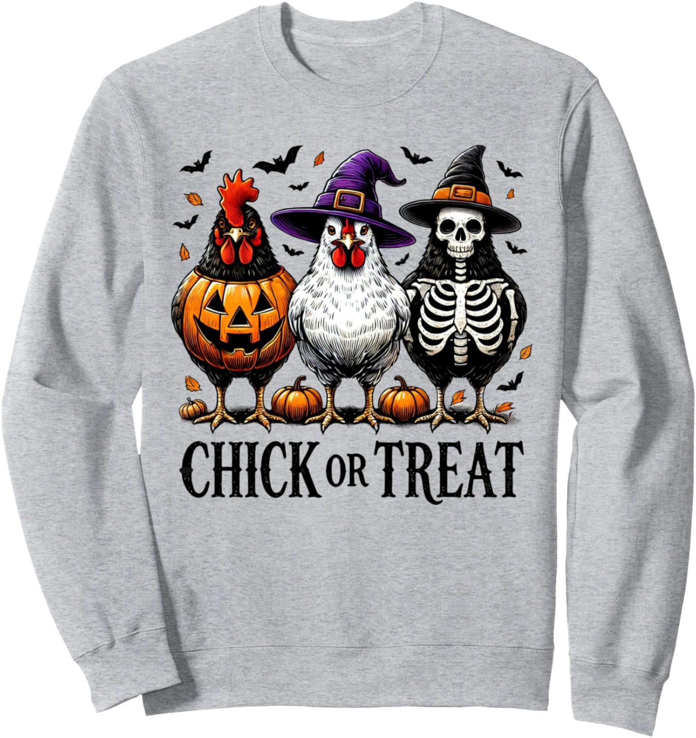 Chick Or Treat Halloween Witch Spooky Season Chicken Women Sweatshirt