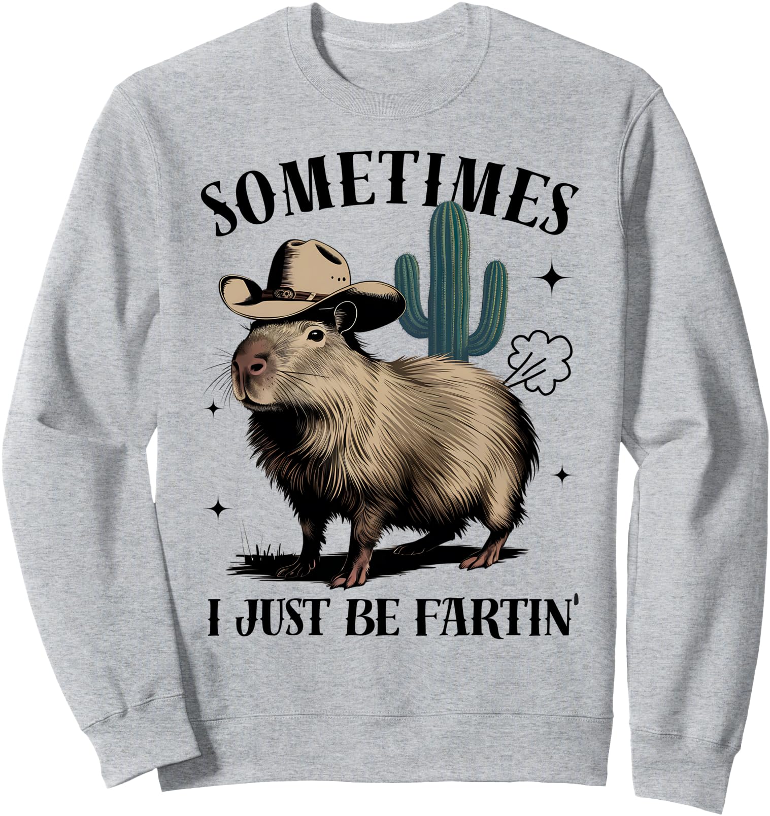 Sometimes I Just Be Farting Funny Cowboy Capybara Sweatshirt