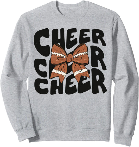Cheer Coquette Bow American Football Game Day Thanksgiving Sweatshirt