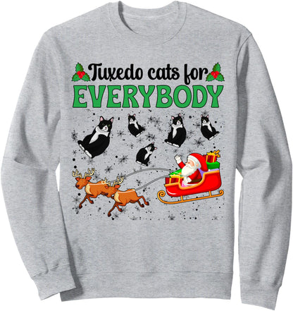 Funny Tuxedo Cat Christmas Tuxedo Cat Xmas Party Sweatshirt