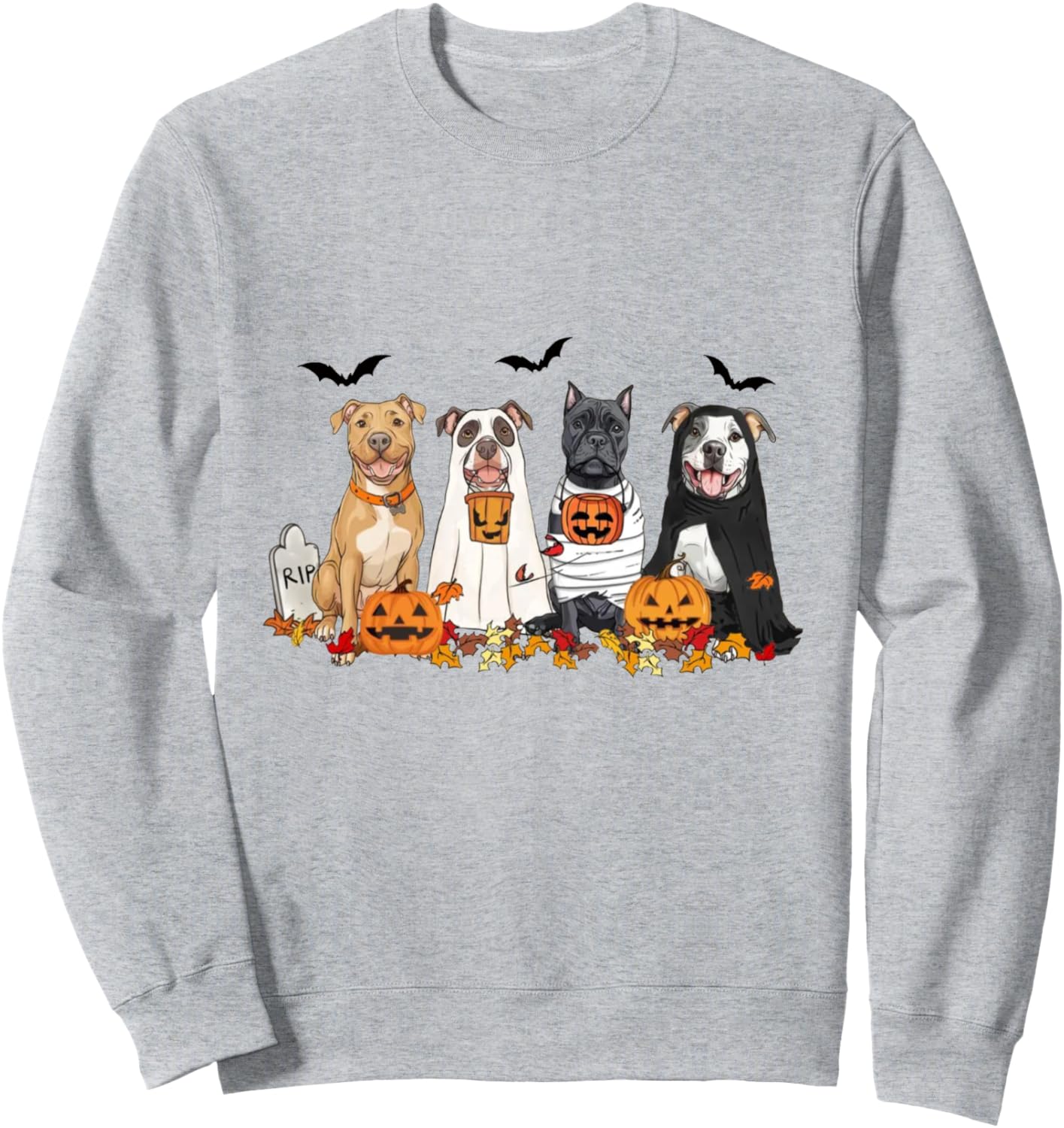 Pitbull In Ghost Halloween Costume Ghost Dog Sweatshirt