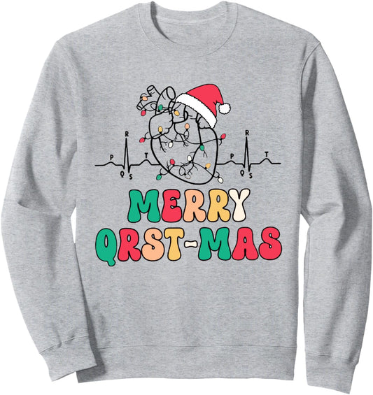 Cardiology Nurse Christmas ECG Heart Anatomy Tachy Cvicu Icu Sweatshirt