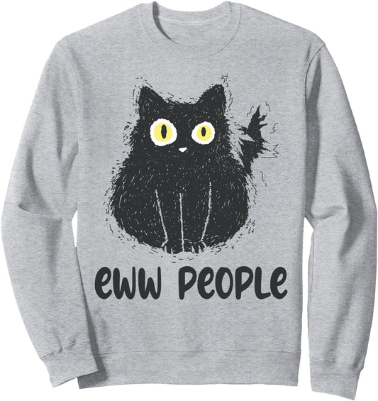Cat Antisocial Stress Eww People Introvert Social Anxiety Sweatshirt