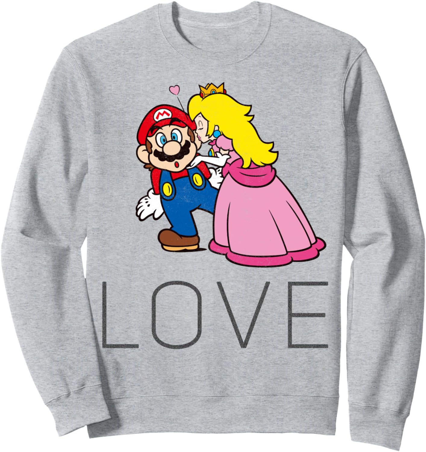 Super Mario Princess Peach Kiss Love Graphic Sweatshirt