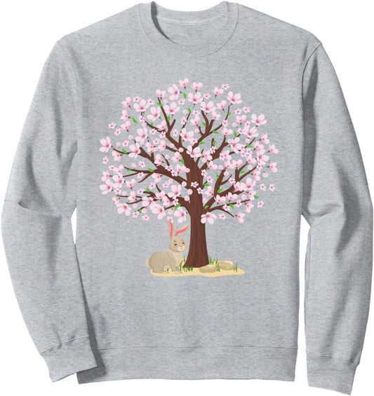 Cherry Blossom Rabbit Japanese Bunny Tree Sakura Sweatshirt