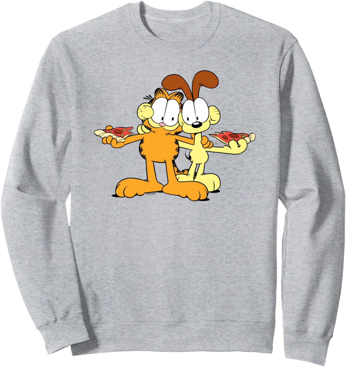 Garfield & Odie Happy Pizza Hug Cartoon Cat Sweatshirt