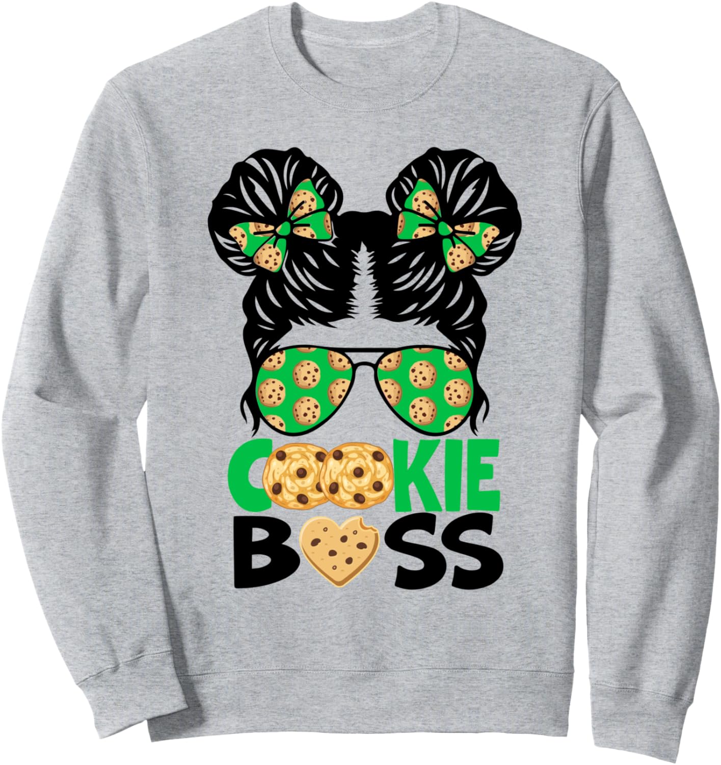 Scout Cookie Boss Girls Kidlife Messy Bun Sunglasses Sweatshirt
