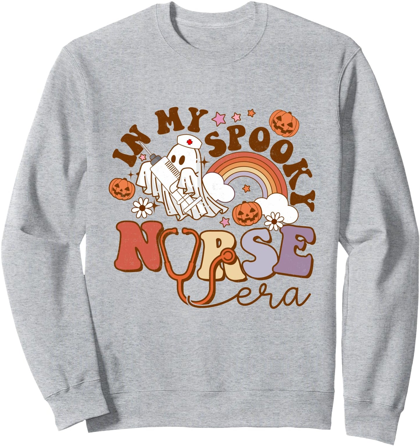 Spooky Nicu Nurse Halloween Ghost In My Spooky Nurse Era Sweatshirt