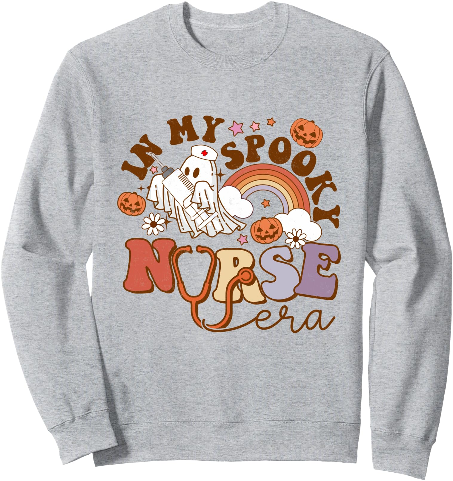 Spooky Nicu Nurse Halloween Ghost In My Spooky Nurse Era Sweatshirt
