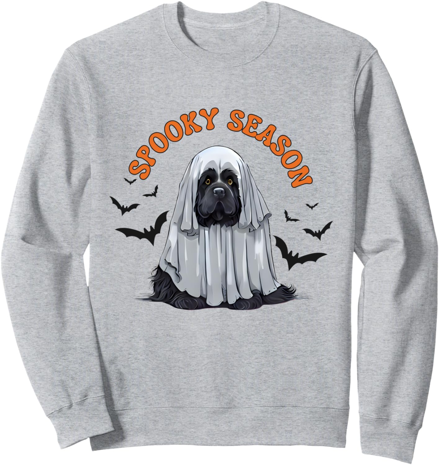 Cute Spooky Season Black Newfoundland Dog Ghost Sweatshirt