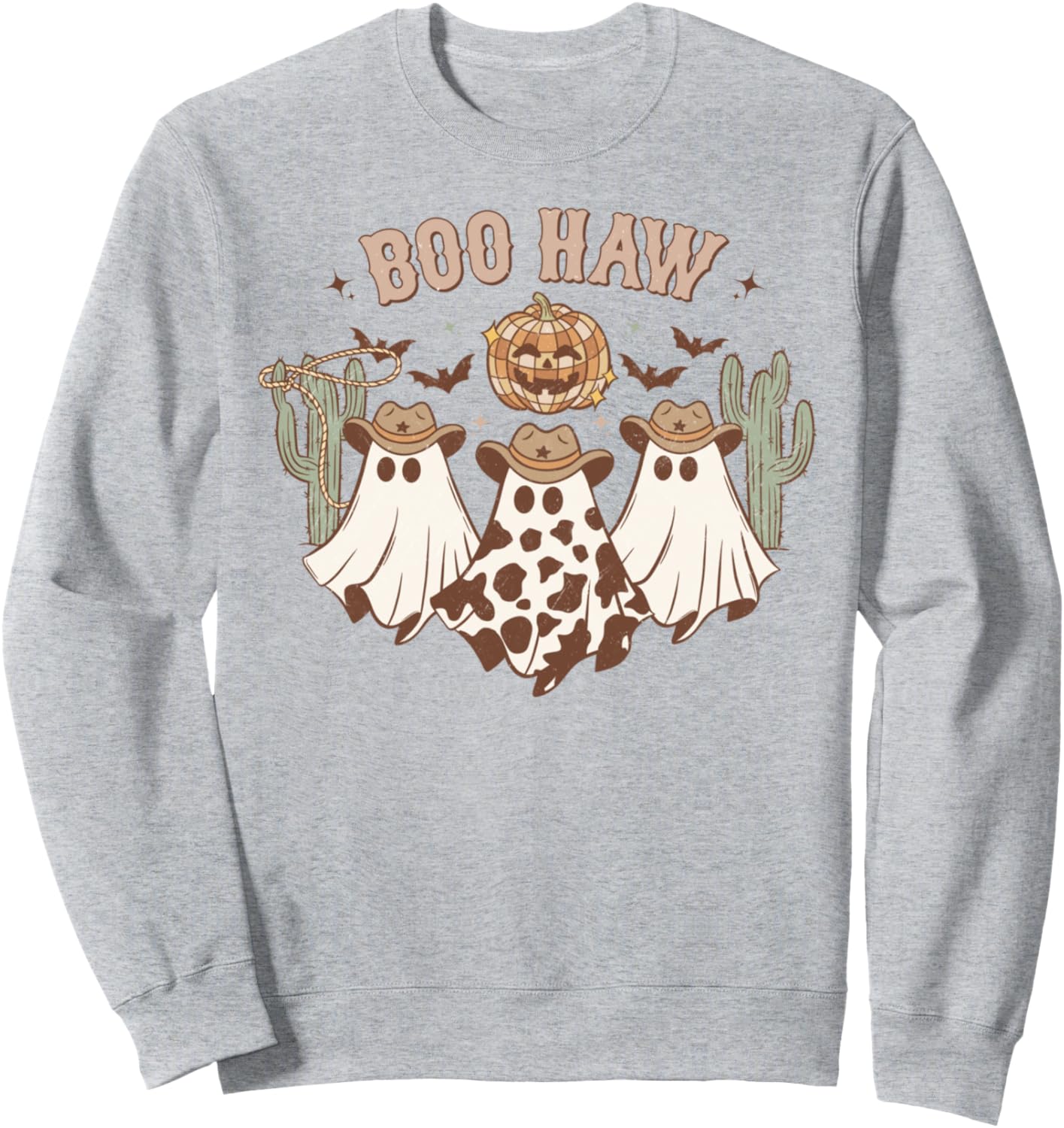 Halloween Ghost Western Cowboy Ghosts Boo Haw Spooky Outfits Sweatshirt