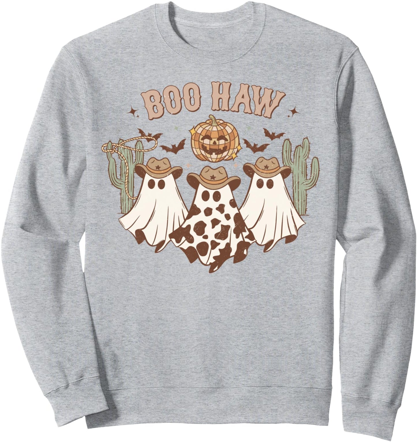 Halloween Ghost Western Cowboy Ghosts Boo Haw Spooky Outfits Sweatshirt