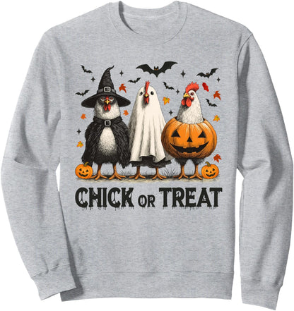Chick Or Treat Spooky Chicken Halloween Spooky Season Kids Sweatshirt