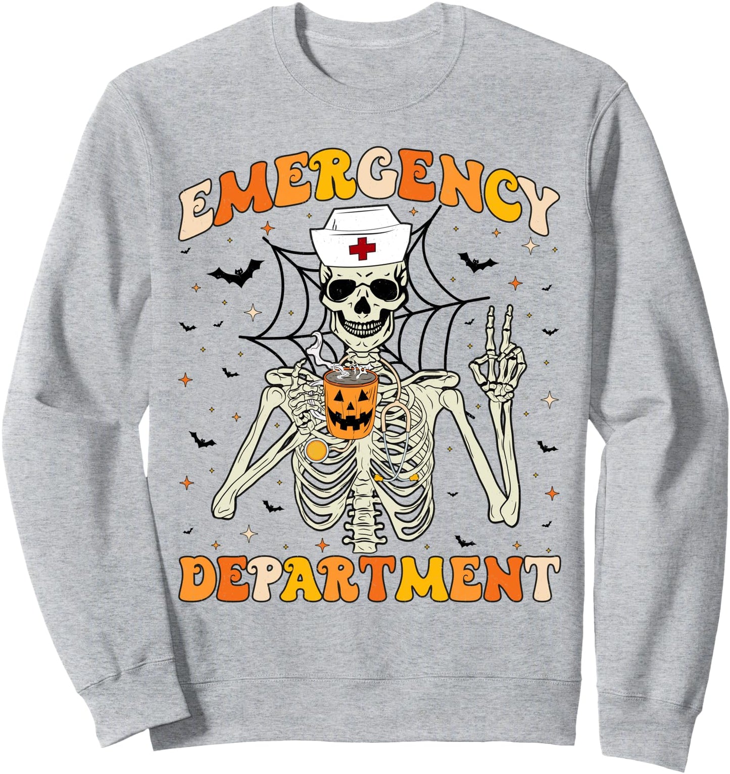 Emergency Department Skeleton ER Nurse Halloween Sweatshirt