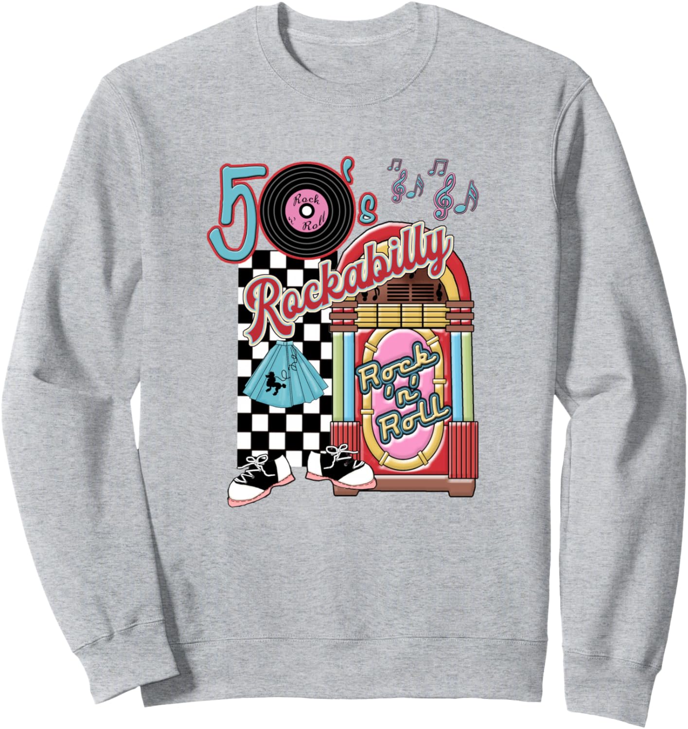 Rockabilly Lets Go To The Hop 1950's Retro Classic Jukebox Sweatshirt