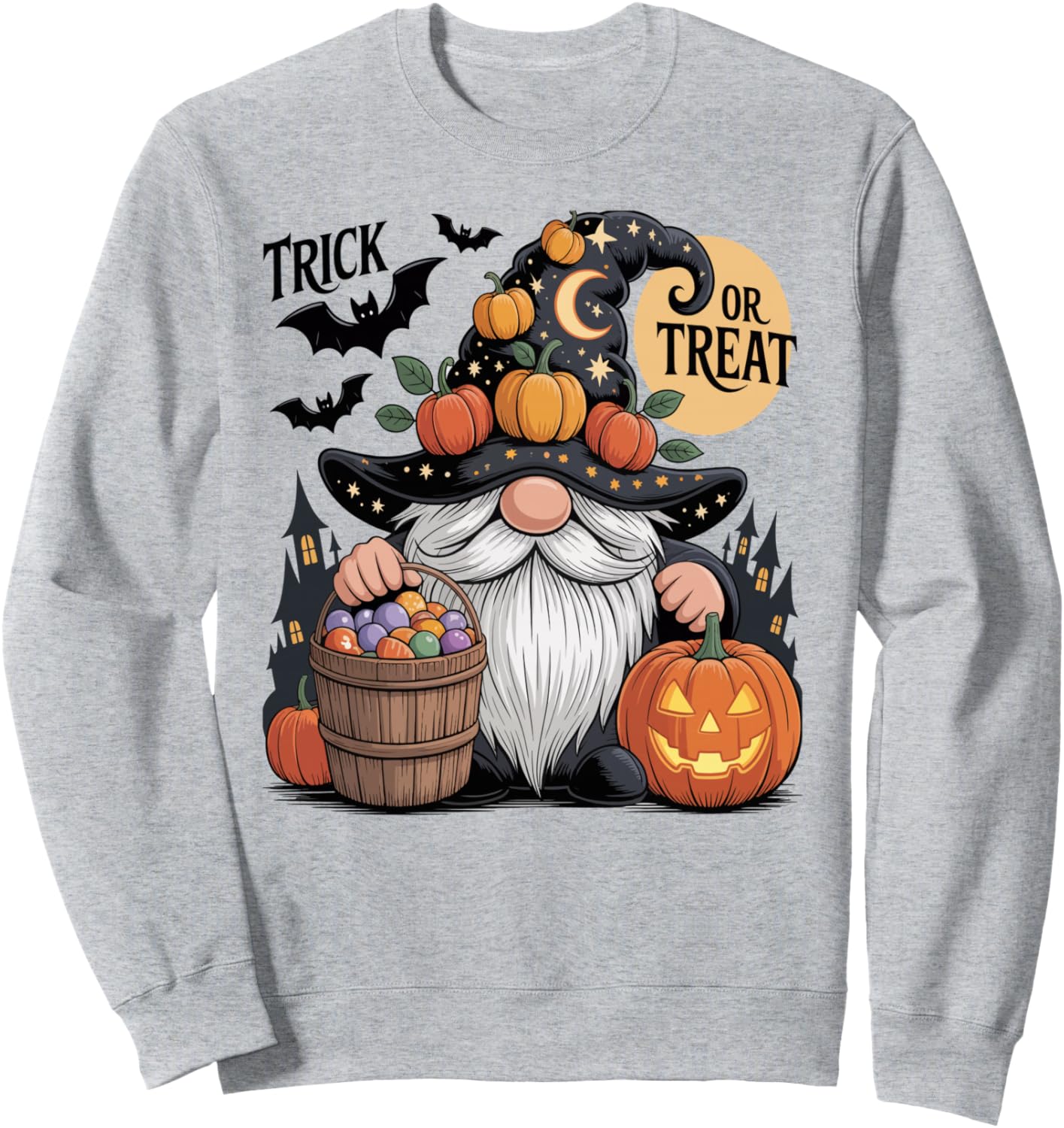 Trick or' Treat Halloween Gnome with Pumpkins Sweatshirt