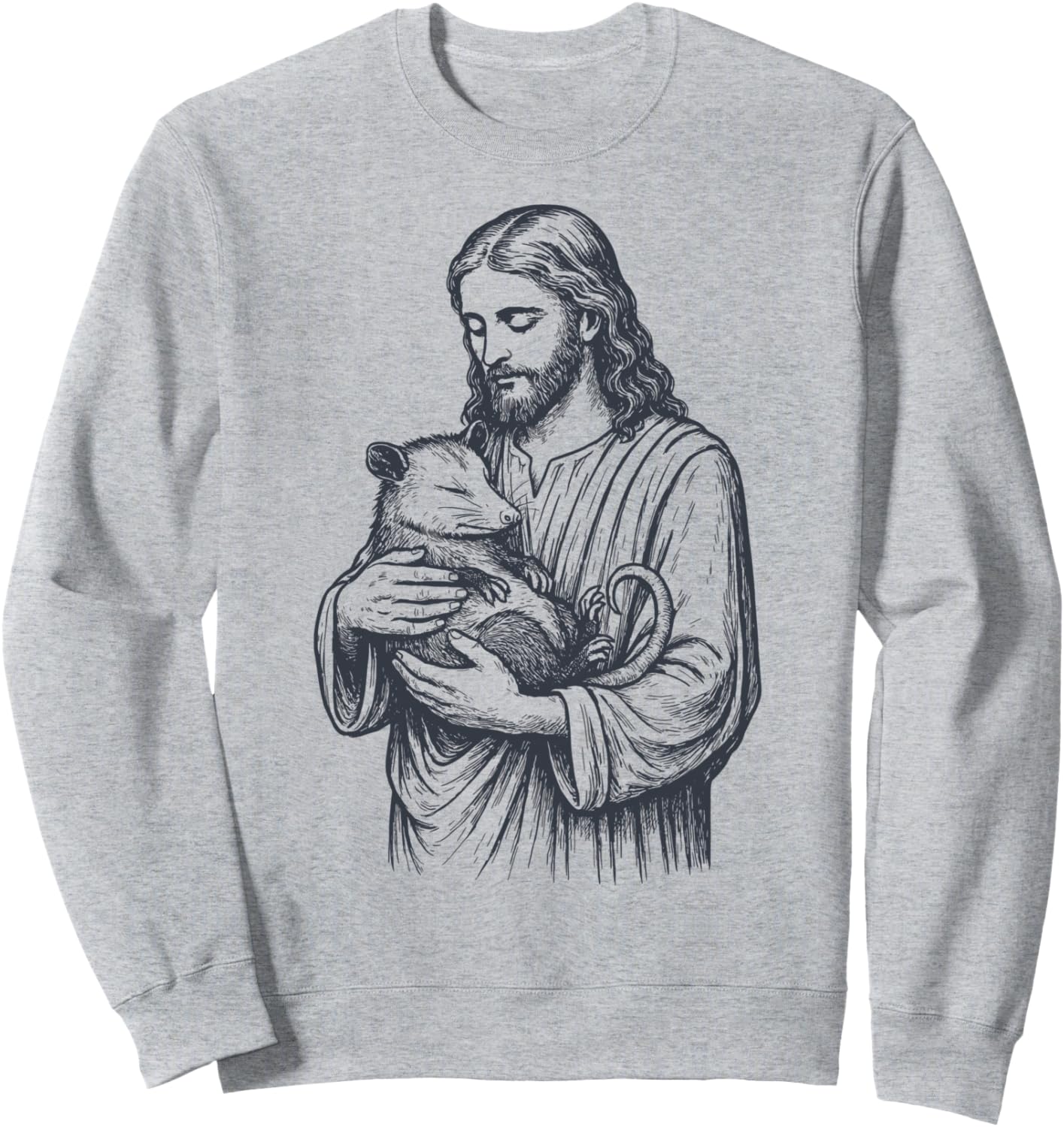 Jesus Holding Opossum Sweatshirt