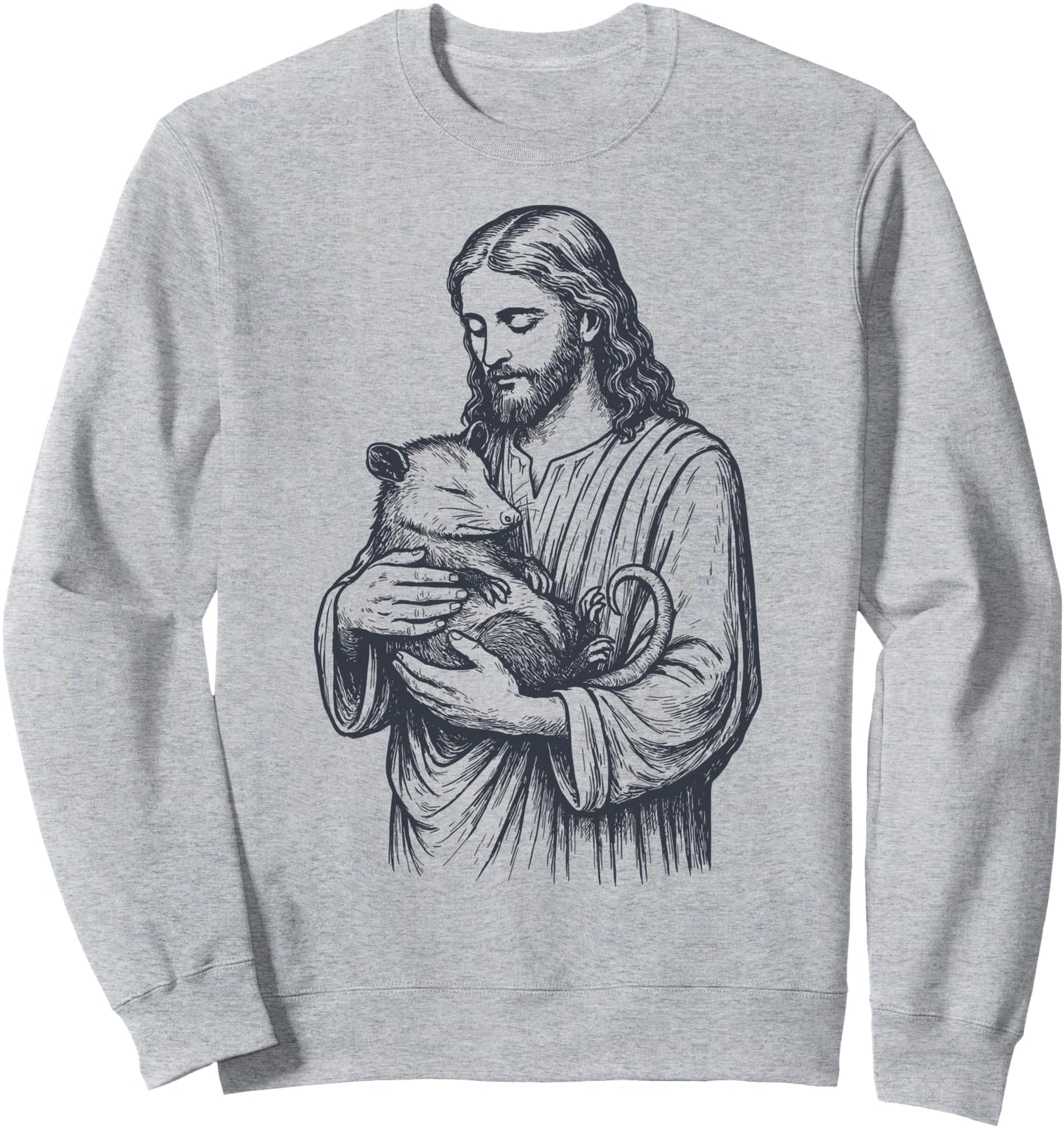 Jesus Holding Opossum Sweatshirt