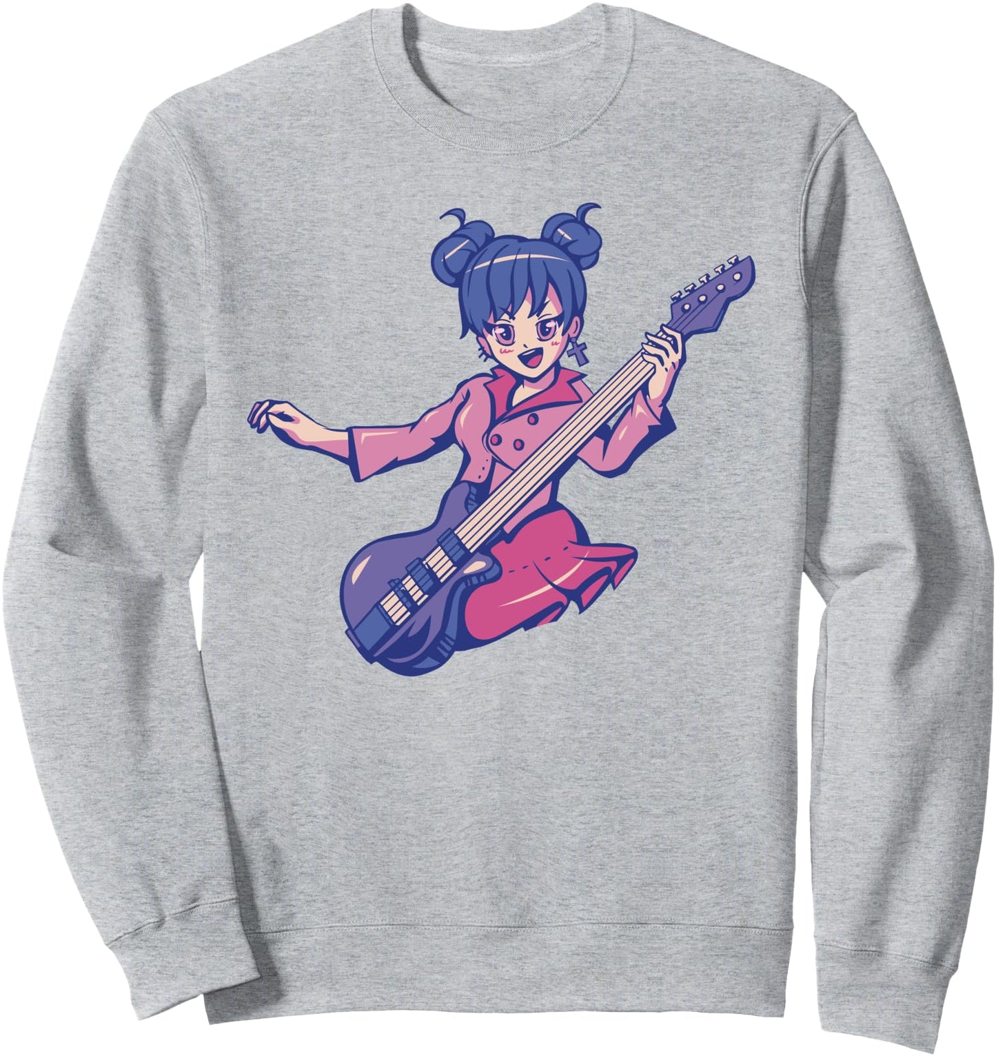 Electric Rock Guitar - Kawaii Anime Guitar Girl Japanese Sweatshirt