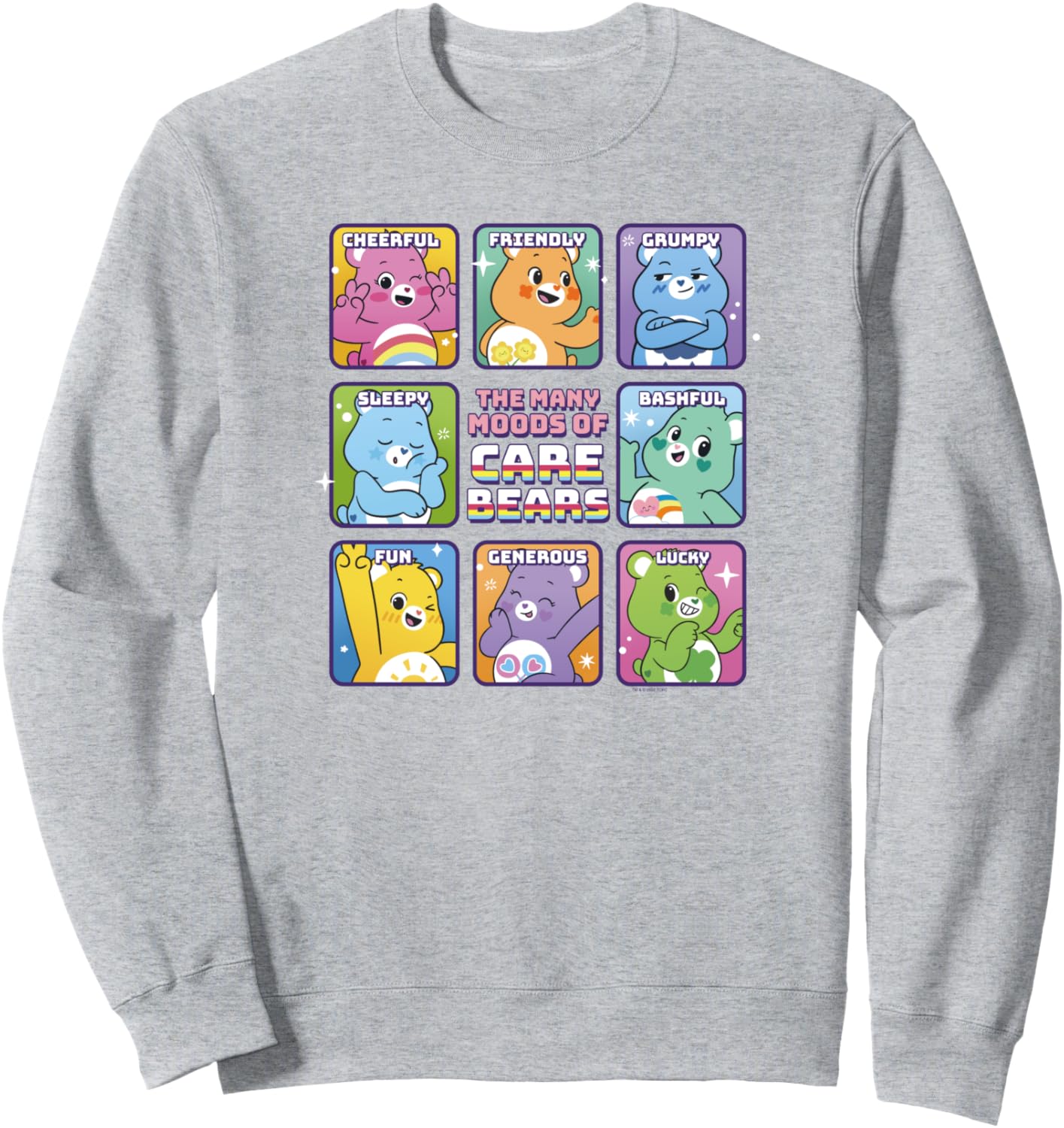 Care Bears Vintage Classic The Many Moods Of Care Bears Sweatshirt