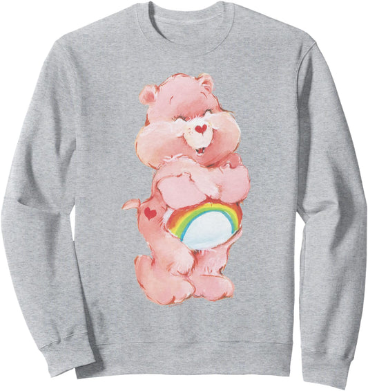 Care Bears Cheer Bear Vintage Classic Watercolor Portrait Sweatshirt