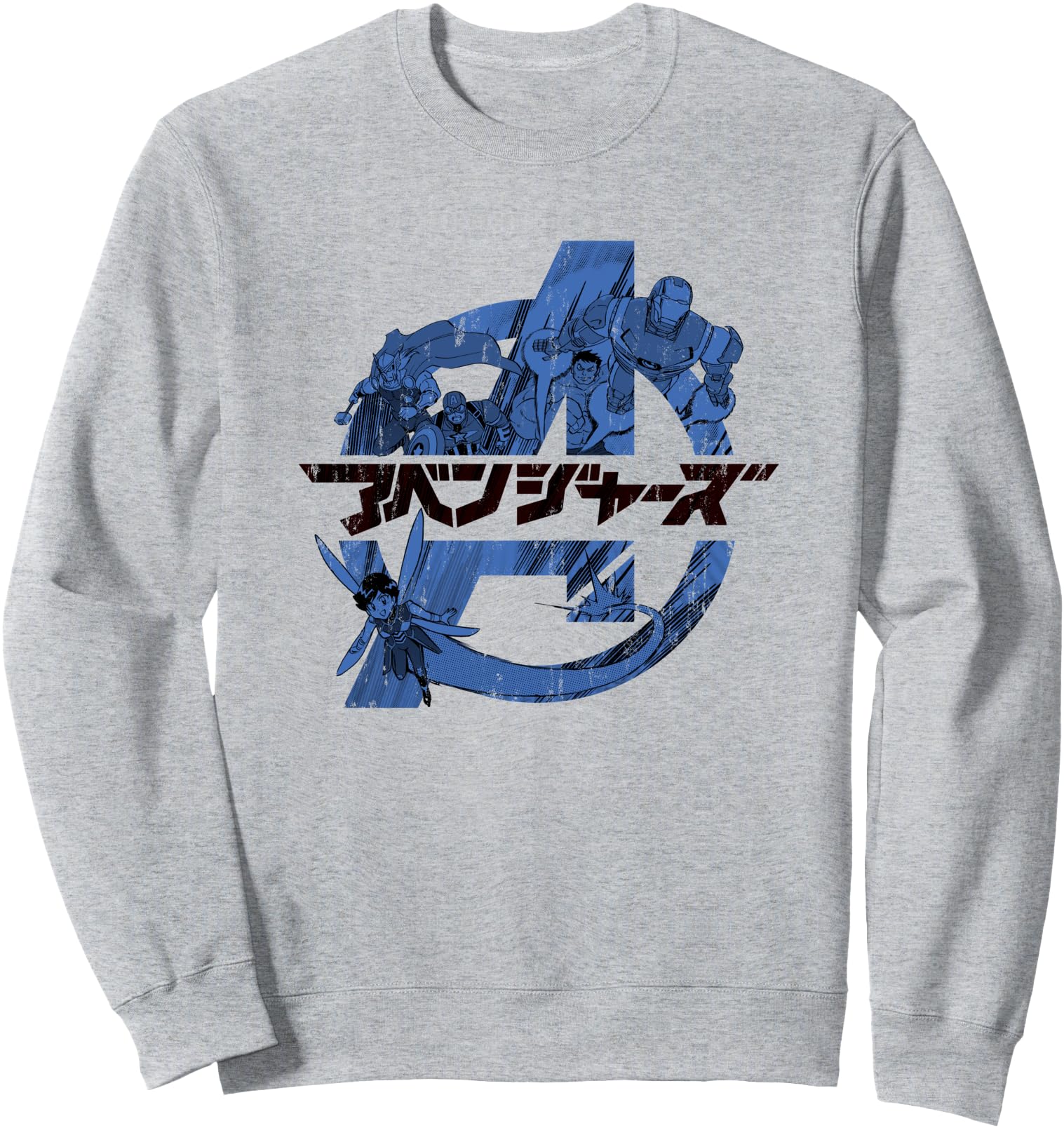 Marvel Avengers Manga Japanese Thor Iron Man Wasp Hulk Sweatshirt