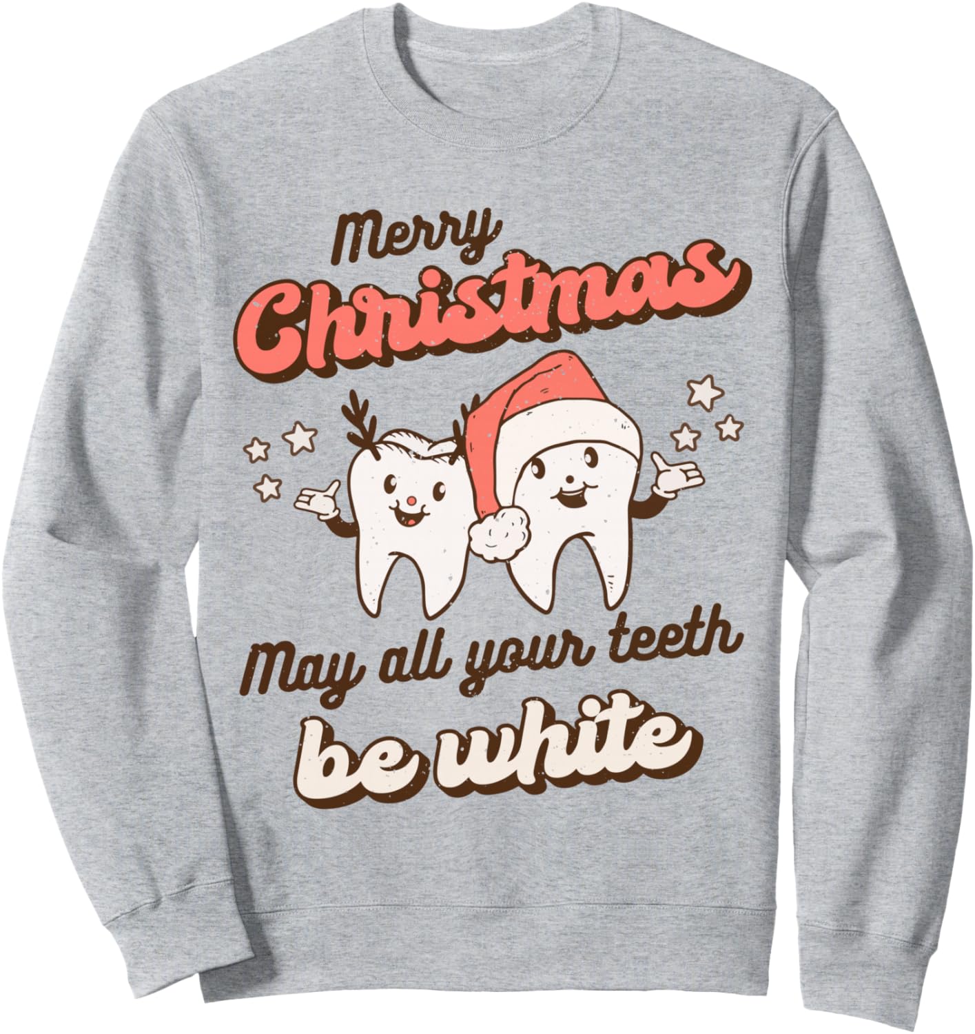 Retro Christmas Dentist Teeth Squad Funny Santa Claus Xmas Sweatshirt