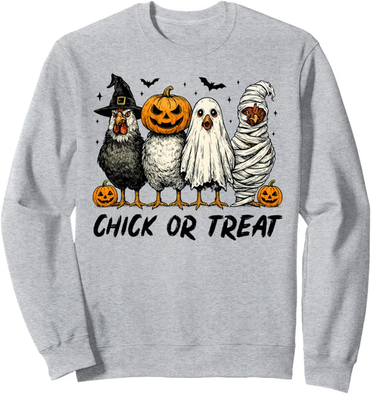 Chick Or Treat, Spooky Chicken, Funny Halloween Chicken Sweatshirt