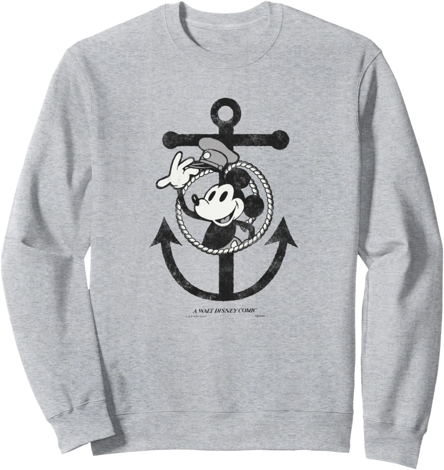 Disney 100 Mickey Mouse Steamboat Willie Anchor D100 Sweatshirt