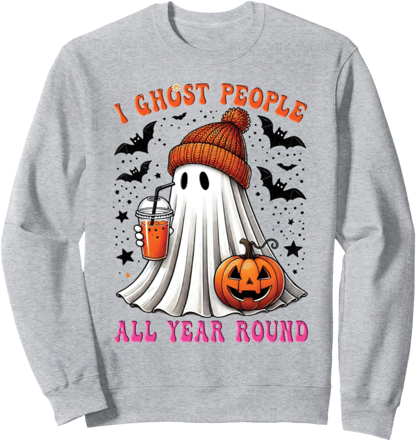 I Ghost People All Year Round Funny Halloween Costume Drink Sweatshirt